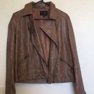 Tan faux leather jacket